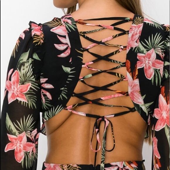 Black and Pink Floral Dress - Picture 6 of 12